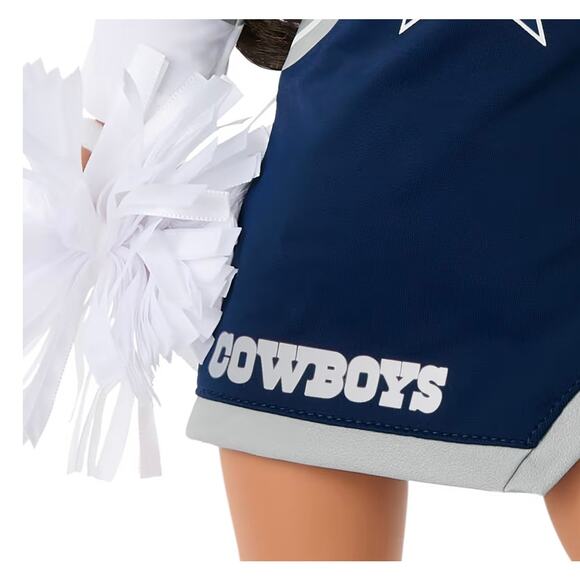 American Girl NFL Dallas Cowboys Cheer UNFORM DCC Cheerleader Costume Pom Poms - Picture 9 of 11